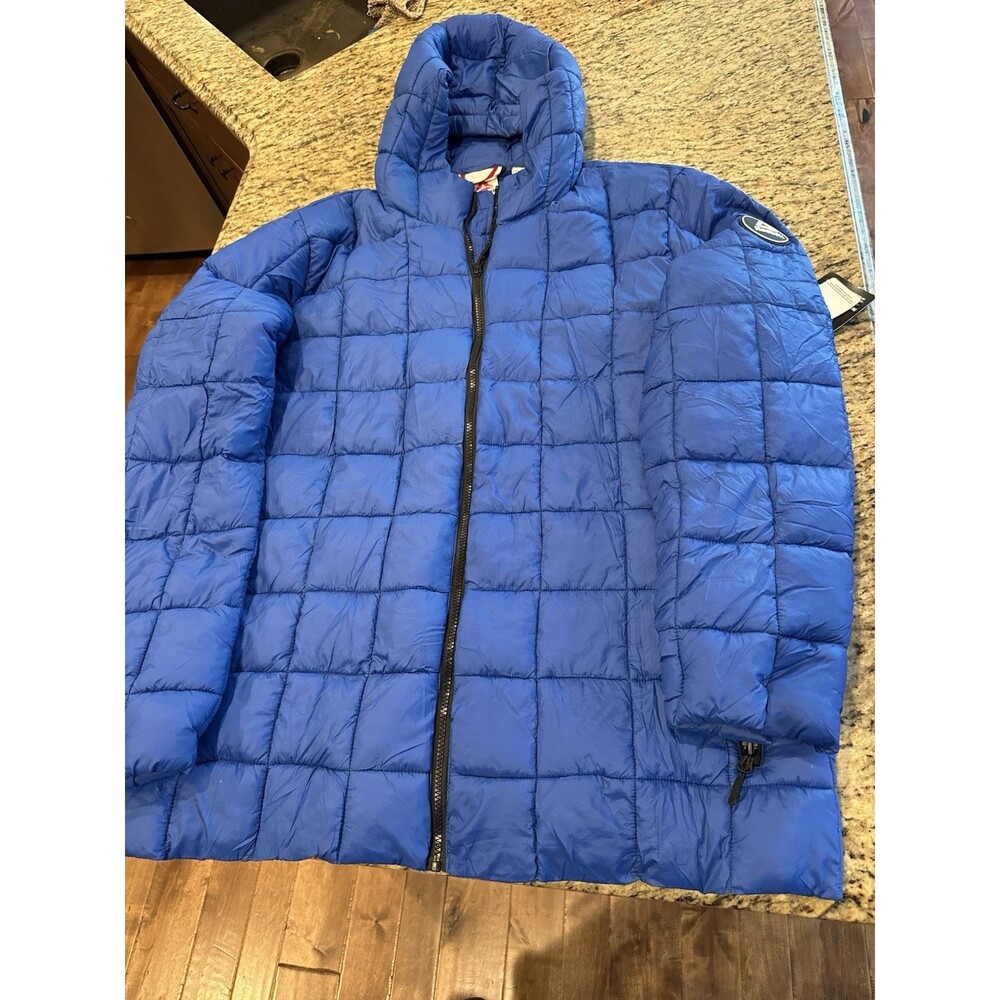 Reebok NWT Hooded Puffer Quilted Jacket Surf Blue Coat 3 X Warm Ski